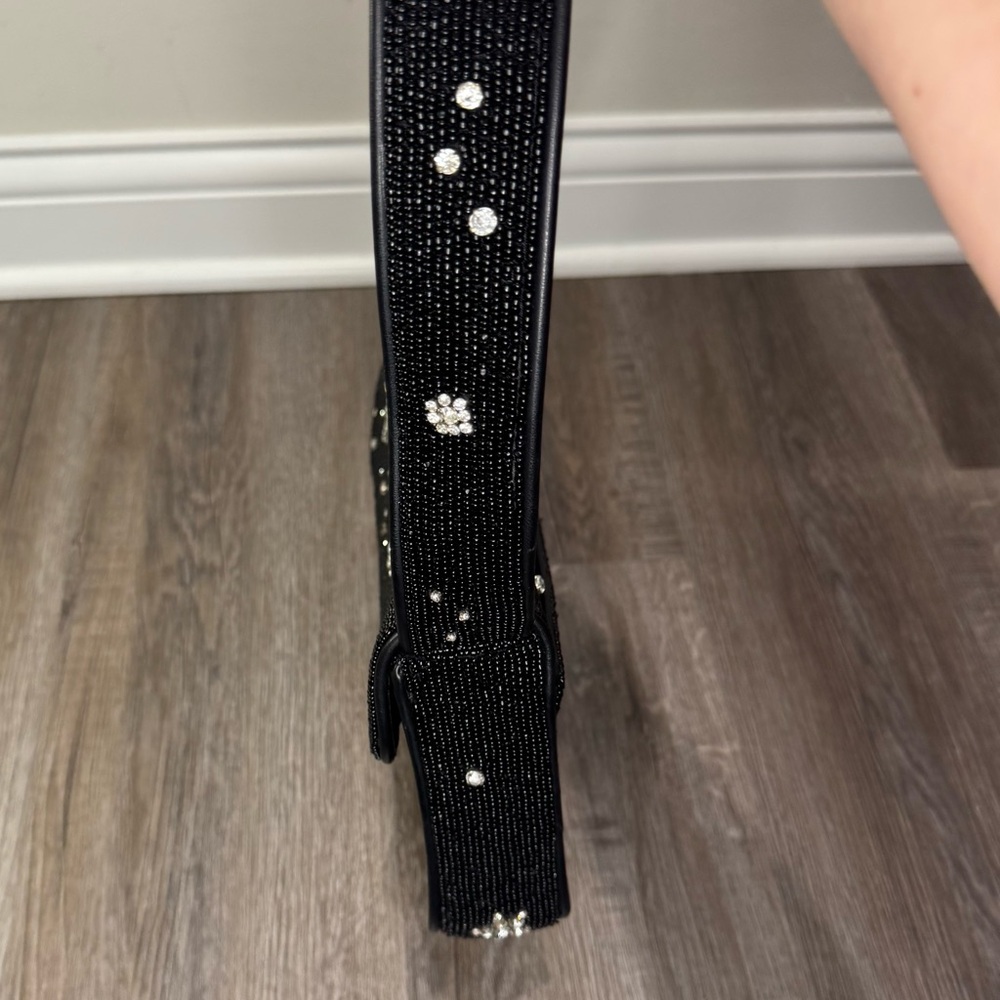 STAUD Tommy Beaded Black Starry Night Shoulder Bag Purse - Picture 13 of 16